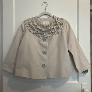 Kate Spade Ruffle Swing Coat Khaki/Beige